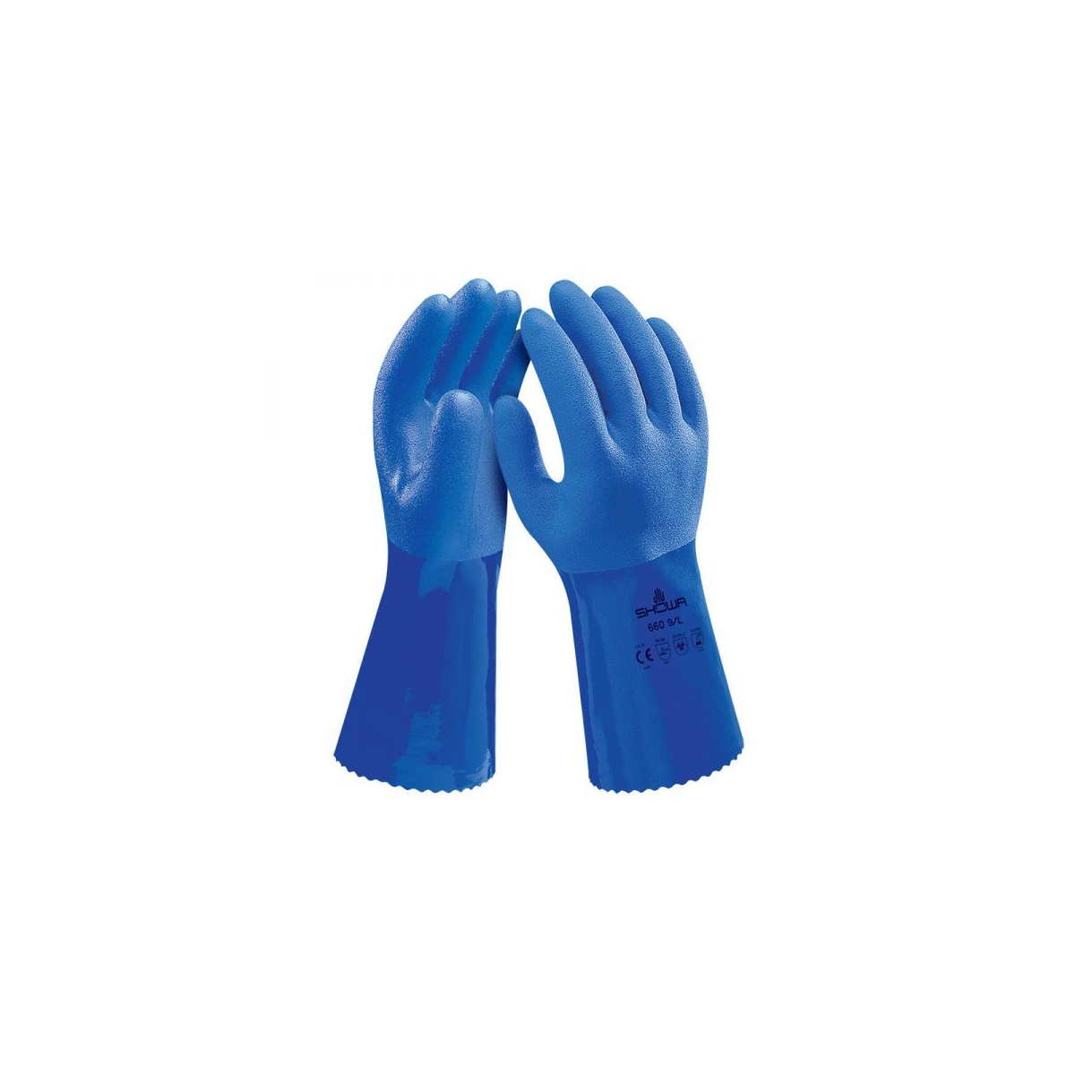 Luva de PVC Showa ref. 660 com 300mm de comprimento,côr azul ...