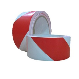 Fita autocolante marcaçao Vermelho/Branco, rolo 50mmx33 mts