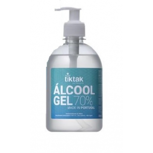 Alcool gel com 70% vol. Embalagem com bomba de 500ml