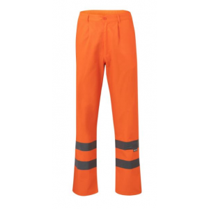 Calça de AV, forrada, em poliéster e algodão.