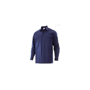 Camisa Anti-fogo cor Azul Marinho, sarja 100% alg. 220gr