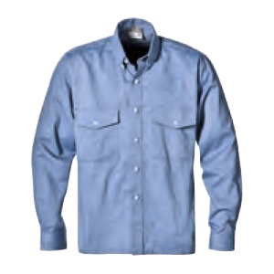 Camisa Oxford 100% algodao cor azul em manga comprida