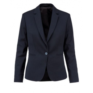 Blazer de senhora, 64% poliéster, 34% viscose e 2% elastano.