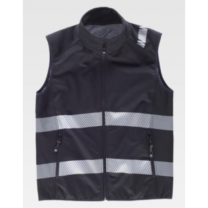 Colete em tecido softshell, com faixas. 100% poliéster.