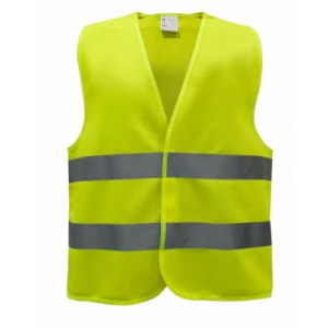 Colete de AV, classe 2, aperto por velcro. 100% poliéster.