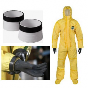 Fato de proteção quimica Chemax1, com luvas. Tipo 3, 4, 5, 6