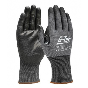 Luva G-Tek 16-586, revestida a PU na palma. Anti-corte.
