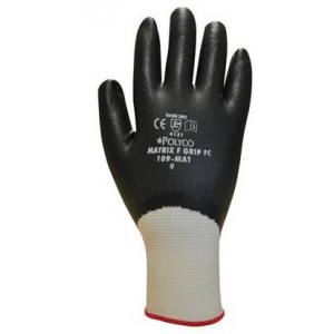 Luva Nitrilo Foam cinza toda coberta, suporte nylon branco