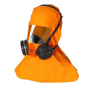 Máscara de evacuação, com capuz e filtros ABEKP3 incluidos.