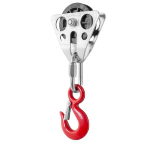 Roldana com gancho, capacidade de carga até 1000kg.