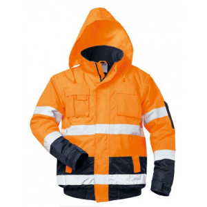 Blusão em AV, bicolor, mangas destacáveis. 100% poliéster.