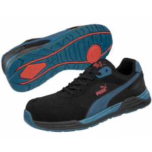 Sapatilha PUMA Frontside BLK/Blue Low, S1P, ESD, HRO, SRC.