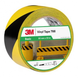 Fita de marcação 3M 766, amarelo/preto. Rolo de 50mm x 33 mt