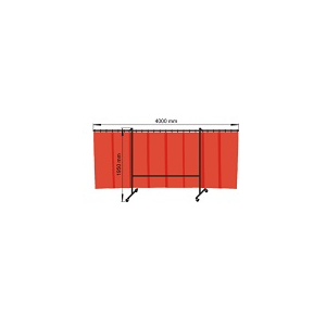 Biombo de serralharia Transflex 4000, 0,4 mm, com 10 tiras.