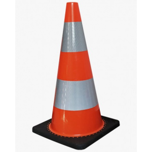 Cone em PVC, base em borracha, 700x360x360mm.