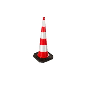 Cone em PVC de 100 cm, com base pesada. Reflectores classe 2