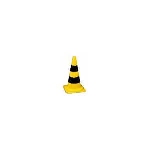 Cone em PVC flexivel aborrachado com 50 cms amarelo/preto