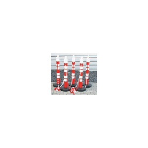 Kit de 5 colunas vermelho/branco com 25 mst de corrente