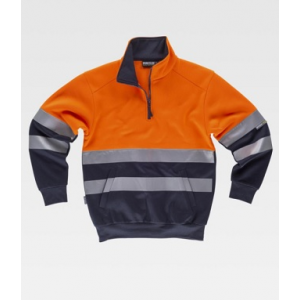 Sweatshirt bicolor A.V. 80% poliéster+20% algodão, 280grs