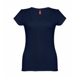 T-shirt manga curta de senhora, decote em V. 100% algodão.