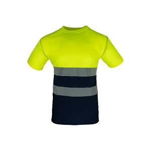 T-shirt bicolor de AV, 100% poliester de 130grs.