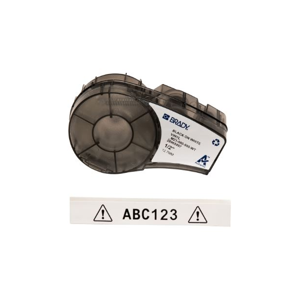Fita de etiquetas Brady M21-500-595-WT, fundo branco.