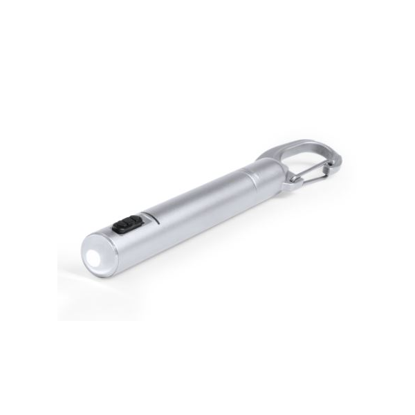 Caneta com lanterna LED integrada.
