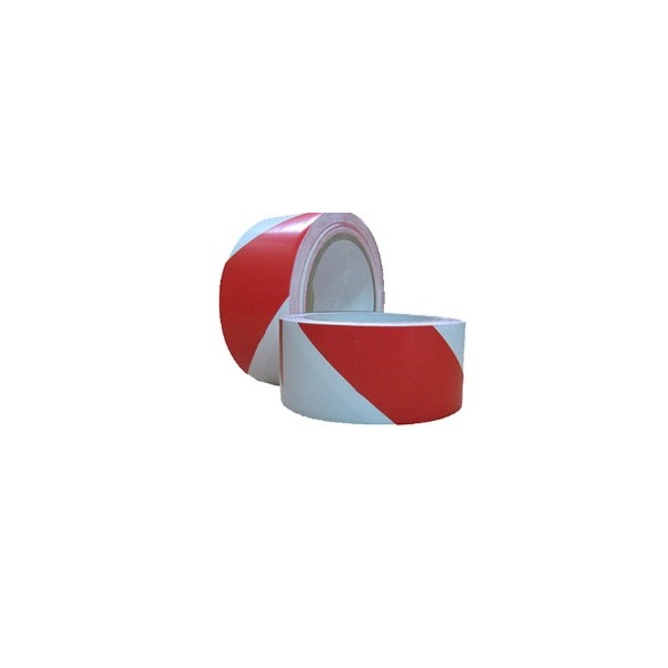 Fita autocolante marcaçao Vermelho/Branco, rolo 50mmx33 mts