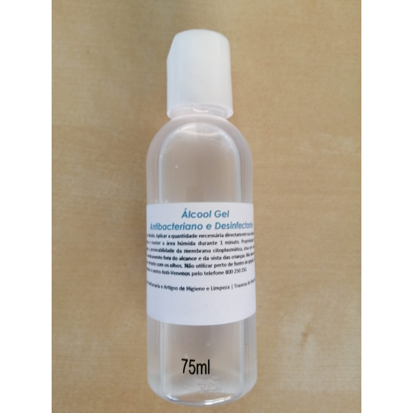 Frasco de Alcool-Gel 75 ml antibacteriano e desinfectante