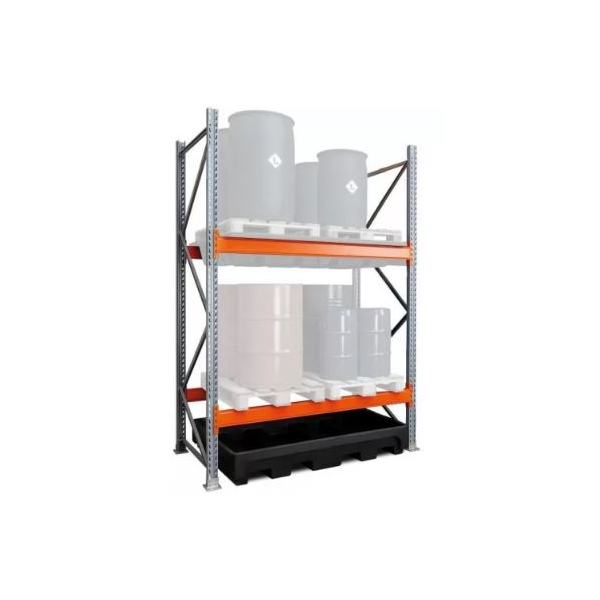 Bacia de retenção para chão de Rack, 47x110x300cm. Cap. 520L