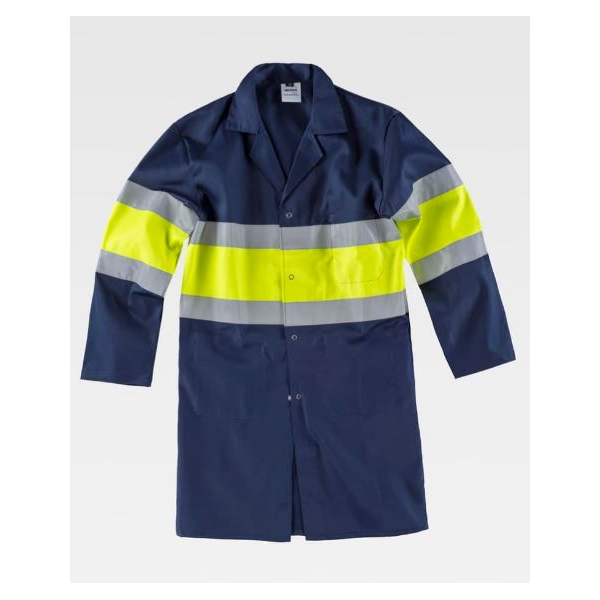 Bata bicolor, com encaixes AV, 65% poli e 35% alg. 200 g/m2.