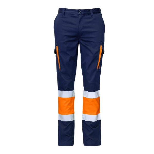 Calça Fénix de AV, bicolor, stretch,65% pol/33% alg/2% elast