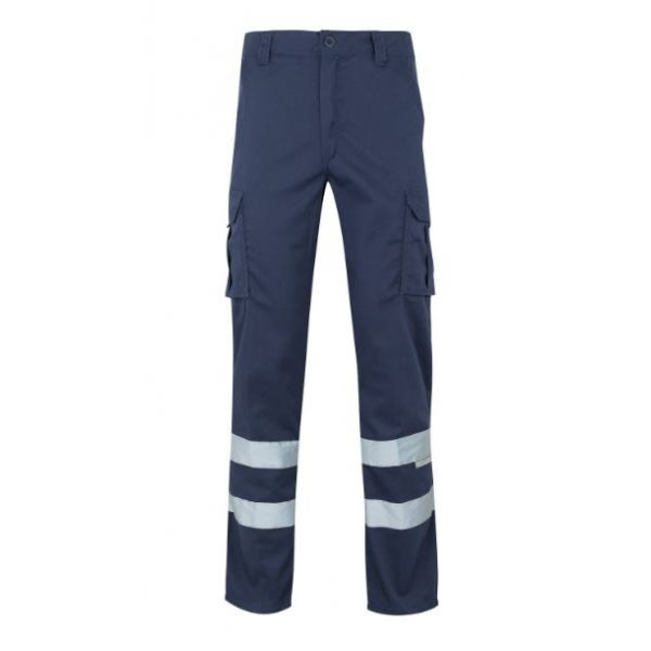 Calça stretch, com faixas, multibolsos. 240 g/m2.