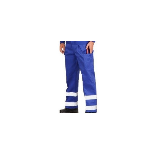 Calça Trabalho c/ 2 bolsos laterais+ 2 Faixas Reflectoras