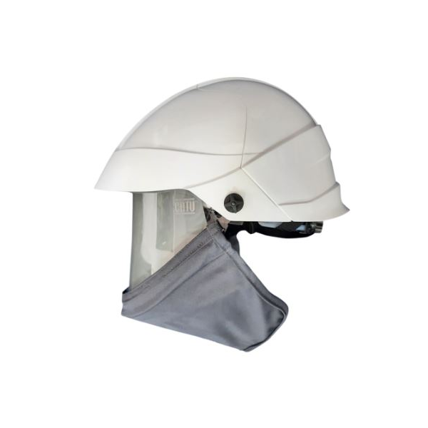 Capacete Catu para TET, viseira integrada.
