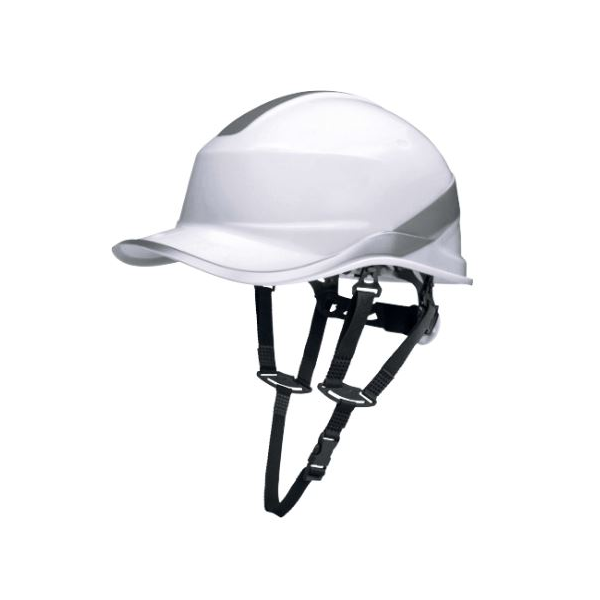 Capacete com catraca e francalete, estilo boné baseball.