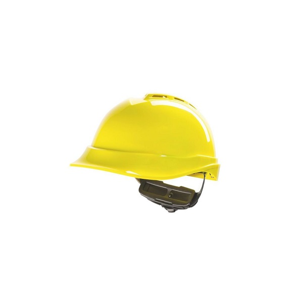 Capacete MSA V-Gard 200, ventilado com aperto de roda.