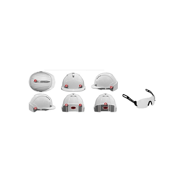 Capacete EVO3 Micro Peak com refletores e oculos