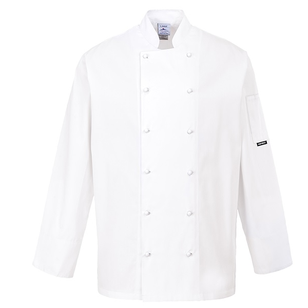 Jaleca de Cozinheiro em sarja branca 100% Algodão Norwich