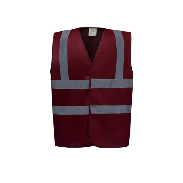 Colete em poliéster com faixas refletoras, 100% poliéster.