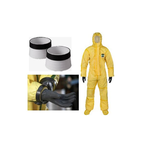 Fato de proteção quimica Chemax1, com luvas. Tipo 3, 4, 5, 6