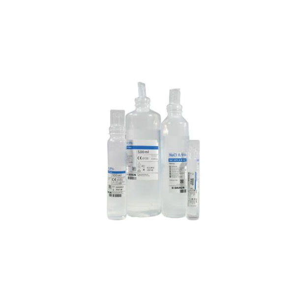 Soro fisiológico estéril, embalagem de 100ML.