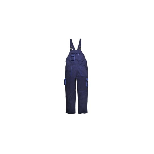 Jardineira linha Texxo em cor base c/cor encaixes nos bolsos