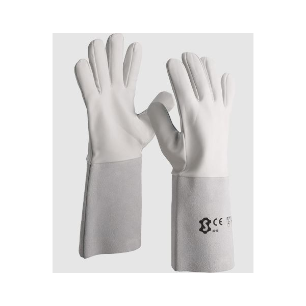 Luva para soldadura TIG 3200W, em pele, cano 15cm.