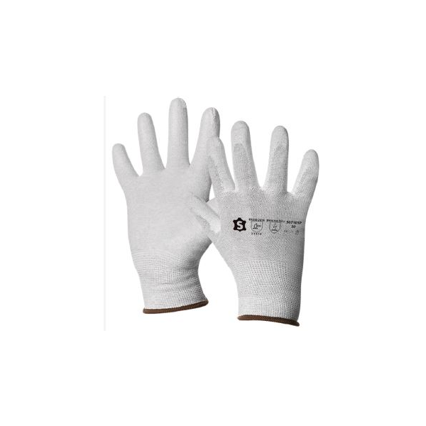 Luva Sacobel 5071ESP, em poliéster e fibra de carbono, ESD.