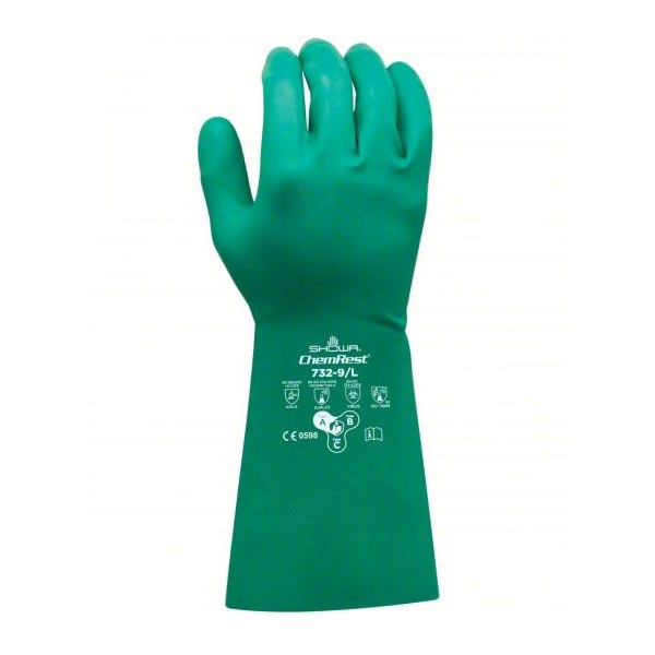 Luva Showa 732, em nitrilo, para quimicos. Comp: 330mm.