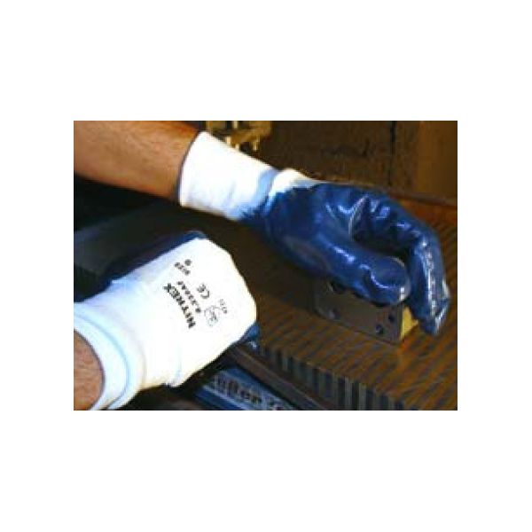 Luva Nitrilo revestida 3/4 com punho malha NITREX 220 AF