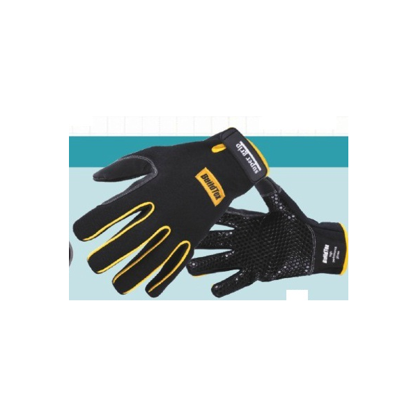 Luva Supergrip Buildtex altamente aderente preto/amarelo
