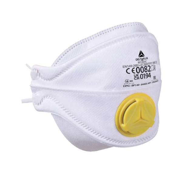 Máscara descartável Delta Plus 1205V, FFP2 c/ válvula.CX 10u