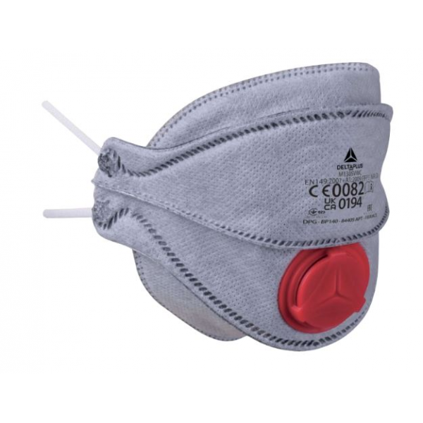 Máscara 4 dobras, com carvão ativado, c/ válvula. FFP3 NR D.